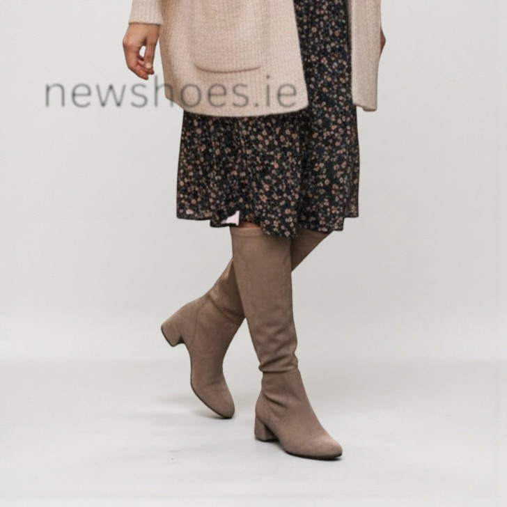 Marco Tozzi 25524-43-270 Stone knee high stretch suede Boot