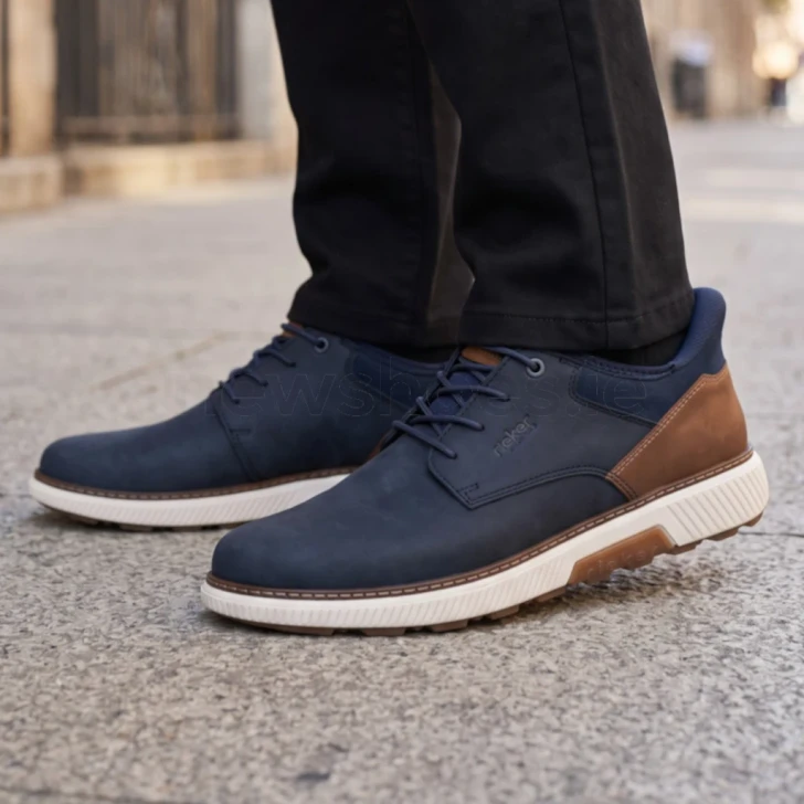 Rieker B3357-14 Navy Tan Wider Fit Sneaker