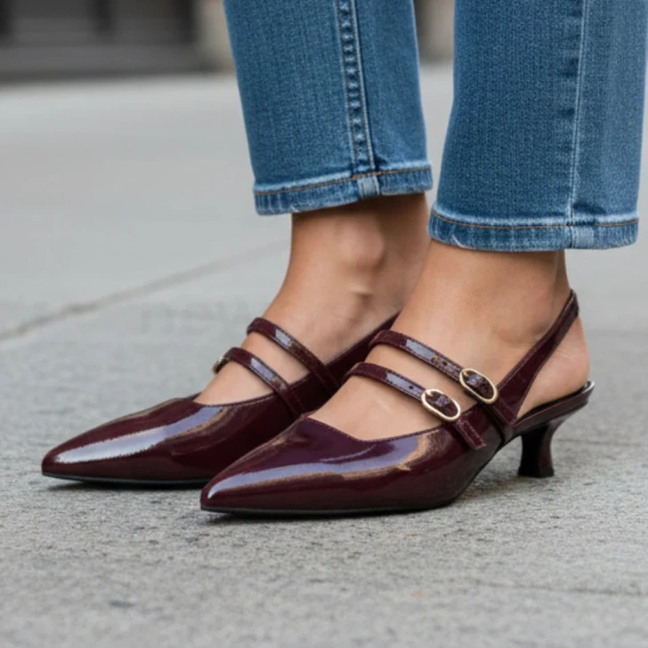 Marco Tozzi 29508-45 511 Bordeaux Patent Slingback Pump
