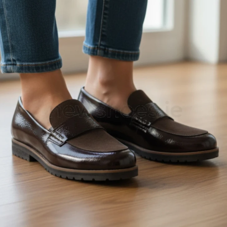 Gabor 4005.01.009 (G fit) Comfort Fit Mocca Patent Leather Loafer