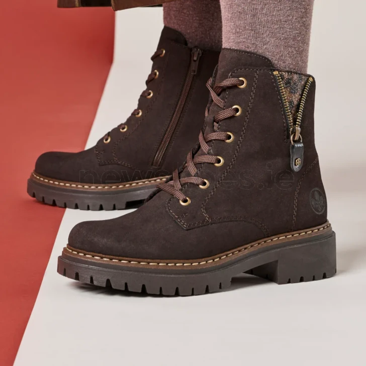 Rieker 72617-25 Dark Brown Biker Boot
