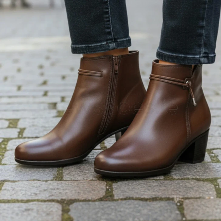 Gabor 8029.01.001 Brown Block Heel Ankle Boot