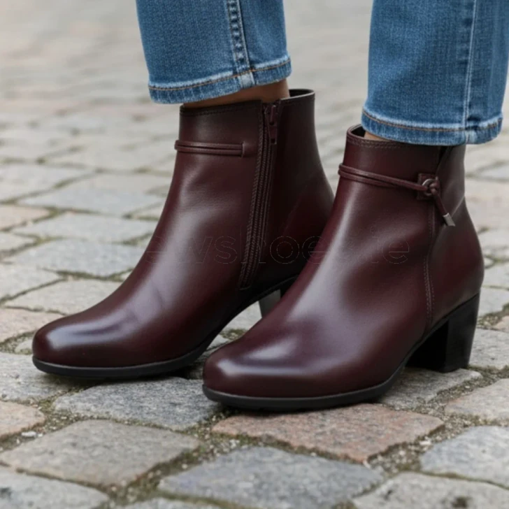 Gabor 8029.01.003 Burgundy Block Heel Ankle Boot