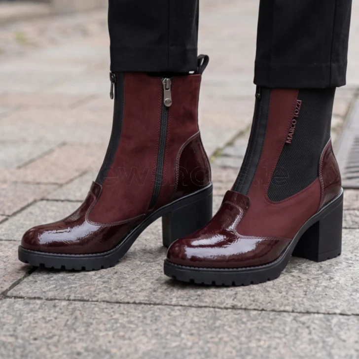 Marco Tozzi 25405-47 550 Bordeaux Block Heel Ankle Boot
