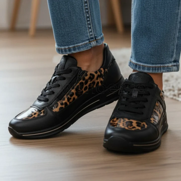 Ara Osaka 2.0 12-24826-25 (H Fitting) Black, Leopard Women's Sneaker