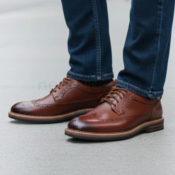 Clarks Aldwin2 Limit 26320107 Dark Tan Leather Brogue Men's Formal Shoe