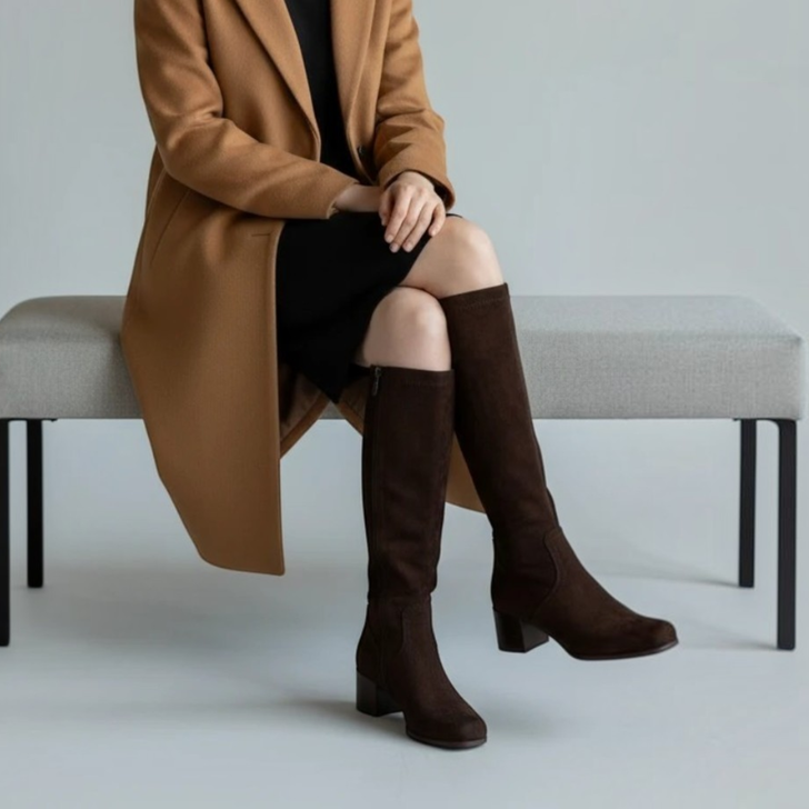 Susst Lucia26 Brown Micro Knee High Stretch Boot
