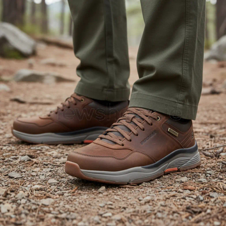 Skechers Relaxed Fit: Benago - Hombre Waterproof 210021 CDB Brown Men's Sneaker