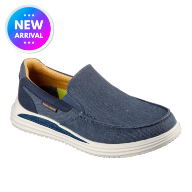 Skechers Proven - Suttner 204785/NVY navy canvas slip-on men's casual shoe