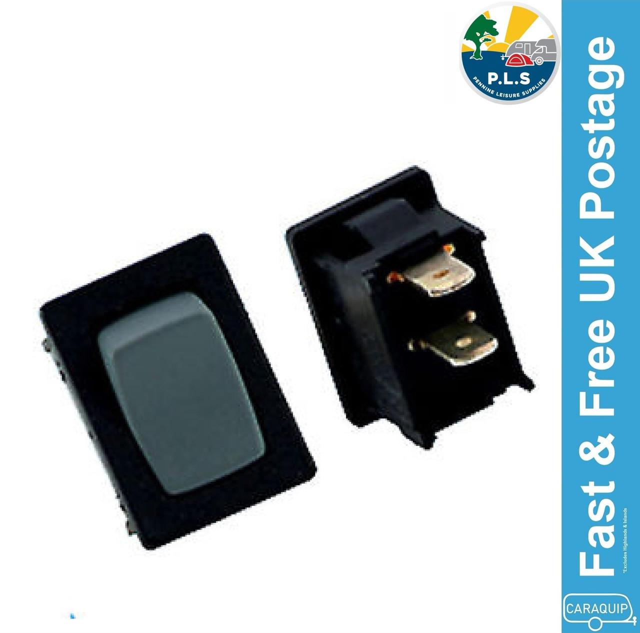 Caraquip.co.uk | Small Grey On/Off Rocker Switch