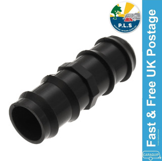 Black 28.5mm Straight Convoluted Hose Connector