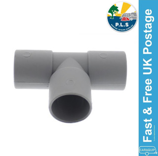 28mm Push Fit Tee T Connector Waste Grey Water Pipe