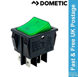 230V Switch Illuminated - GREEN