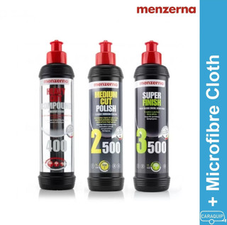 Caraquip.co.uk Menzerna 250ml Pro 3 Pack 400, 2500, 3500 + Cloth MEN-250-KIT33