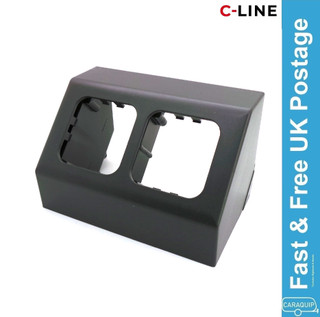 C-Line 2 Way Angled Socket - Dark Grey