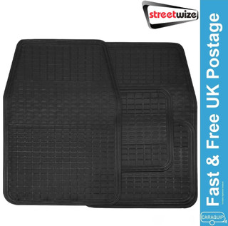 Streetwize 4 Piece Rubber Mat Set -Black