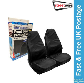 Streetwize Heavy Duty Car Waterproof Front Seat Protector Covers Pair - Black