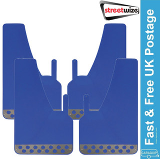 2 x Performance Sports Race Rally Style Splash Protection Mudflap Mud Flaps Blue