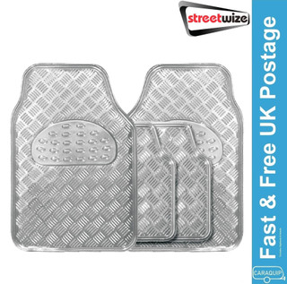 Streetwize Silver Checker Plate Mat Sets