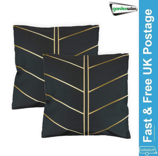 Outdoor Garden Patio Pair Of Scatter Cushions - Gold Palm