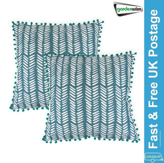 Pair of Teal Fern Scatter Cushions