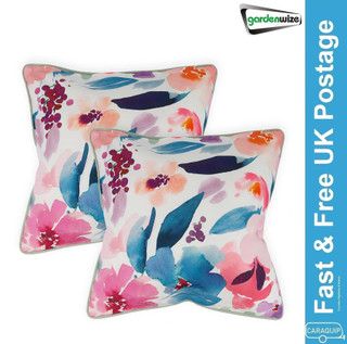 Gardenwize Pair of Abstract Flower Scatter Cushions With Trimming