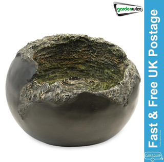 Rock Bowl Solar Water Feature With Back Up Battery Garden Outdoor Patio