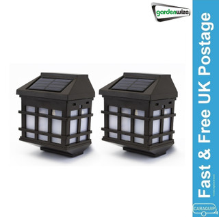 Gardenwize Lantern-Style Solar Fence Lights (Pack of 2)