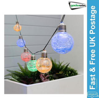 Gardenwize Set of 10 Crackle Ball Solar String Light