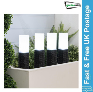 Gardenwize Set of 4 Solar Rattan Effect Light