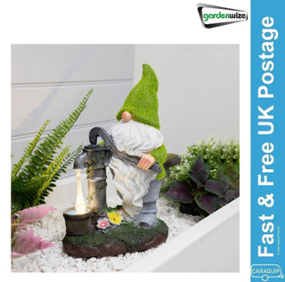 Gardenwize Gnome Ornament With Water Pump & Solar LED