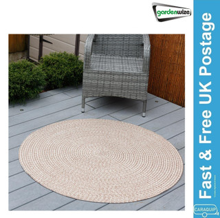 Gardenwize Round Outdoor Jute Effect Rug 120cm