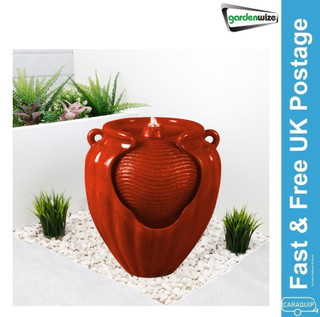 Gardenwize Solar Red Terracotta Cascading Water Feature