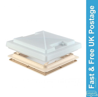 MPK Rooflight Vent 400 x 400 Skylight Flynet & Blind White Caravan RV Motorhome