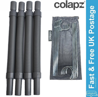 Colapz Flexi Extendable Waste Pipe 28mm Caravan Motorhome + Support Pegs Kit