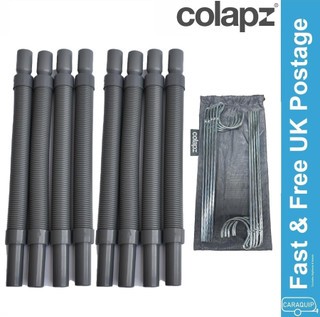 Colapz Flexi Extendable Waste Pipe 28mm Caravan Motorhome & Support Pegs Kit