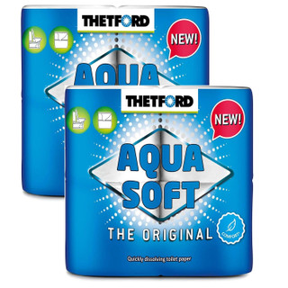 Thetford Aqua Soft Chemical Toilet Paper Tissue 8 Roll Mega Pack Cassette Potti