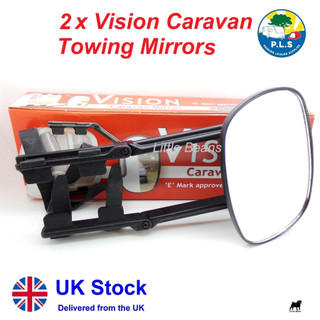 Caravan Towing Mirrors Car Door Wing Mirror Extensions Easy Fit 4x4 Vision x 2