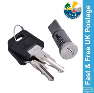 WD Replacement Door Lock Barrel Long Tag c/w 2 Keys Caravan Motorhome - WD099