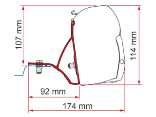 Fiamma Motorhome F45 Adapter Kit Renault Traffic 2015+ Vivaro NV300- 98655Z021