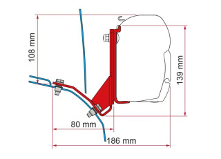 Fiamma Motorhome F45 Adapter Kit Fiat Ducato Hymer Awning Brackets - 98655Z028