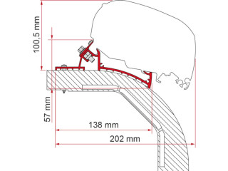 Fiamma Motorhome F80/F65 Awning Adapter Kit Arca/Mobilvetta K-Yacht - 98655Z079