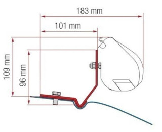 Fiamma F35 Pro 220 Awning Adapter Kit VW Caddy Maxi Deep Black - 98655Z096