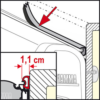 Fiamma Motorhome Rain Guard S 1.1cm For Standard AS 120 Brackets (M) - 03910-01-