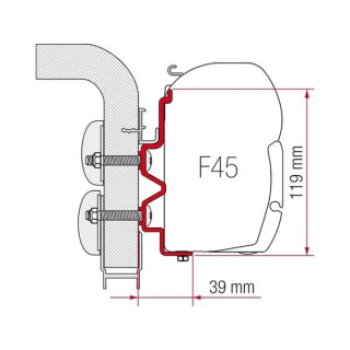 Fiamma Motorhome F45 Adapter Kit Hymercamp 400cm Bracket - 98655-274