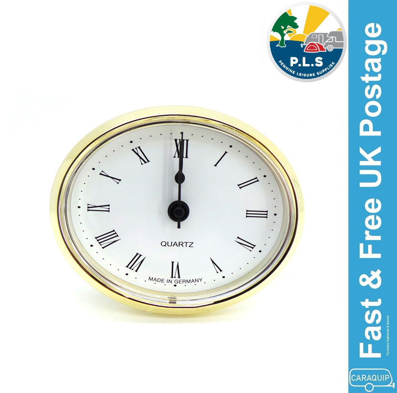 Clock 72mm Oval Brass