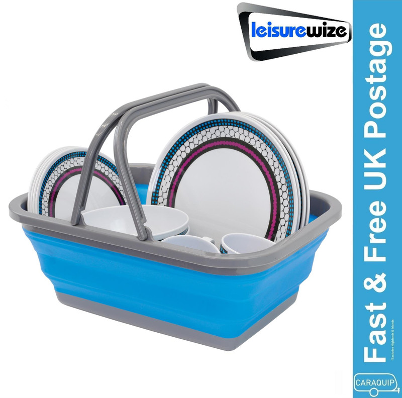 Leisurewize Camping Caravan Cookware Collapsible Washing Up Bowl with Handle