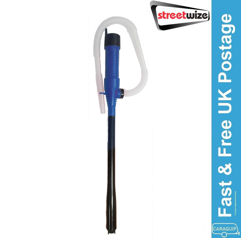 Streetwize Battery Syphon Transfer Pump 1/2" for Draining Fuel Water Oil