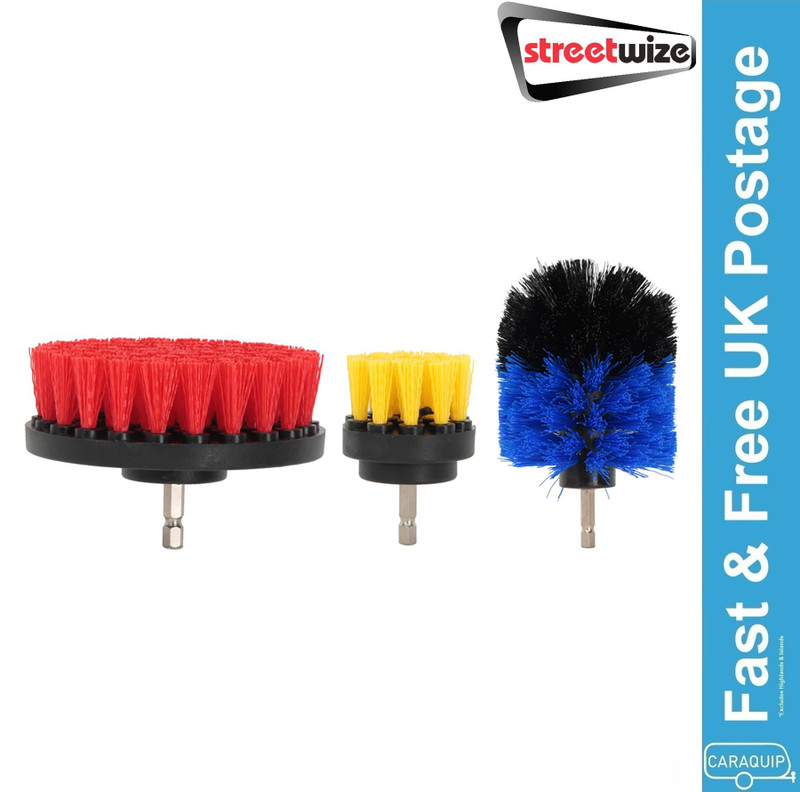 3-piece Scrub Brush Drill Set