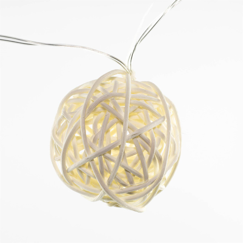 String Light Wicker Caraquip.co.uk | 2m Solar Wicker Ball LED String Lights